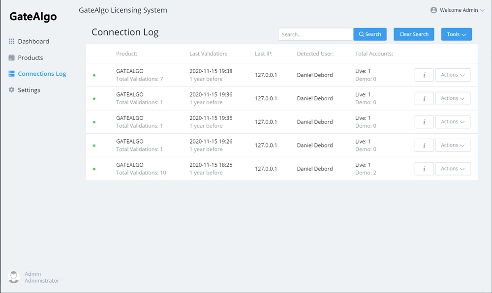 MQL4/MQL5 Mass Licensing Server - connection log