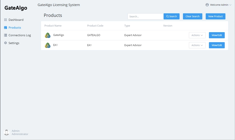 MQL4/MQL5 Mass Licensing Server - products